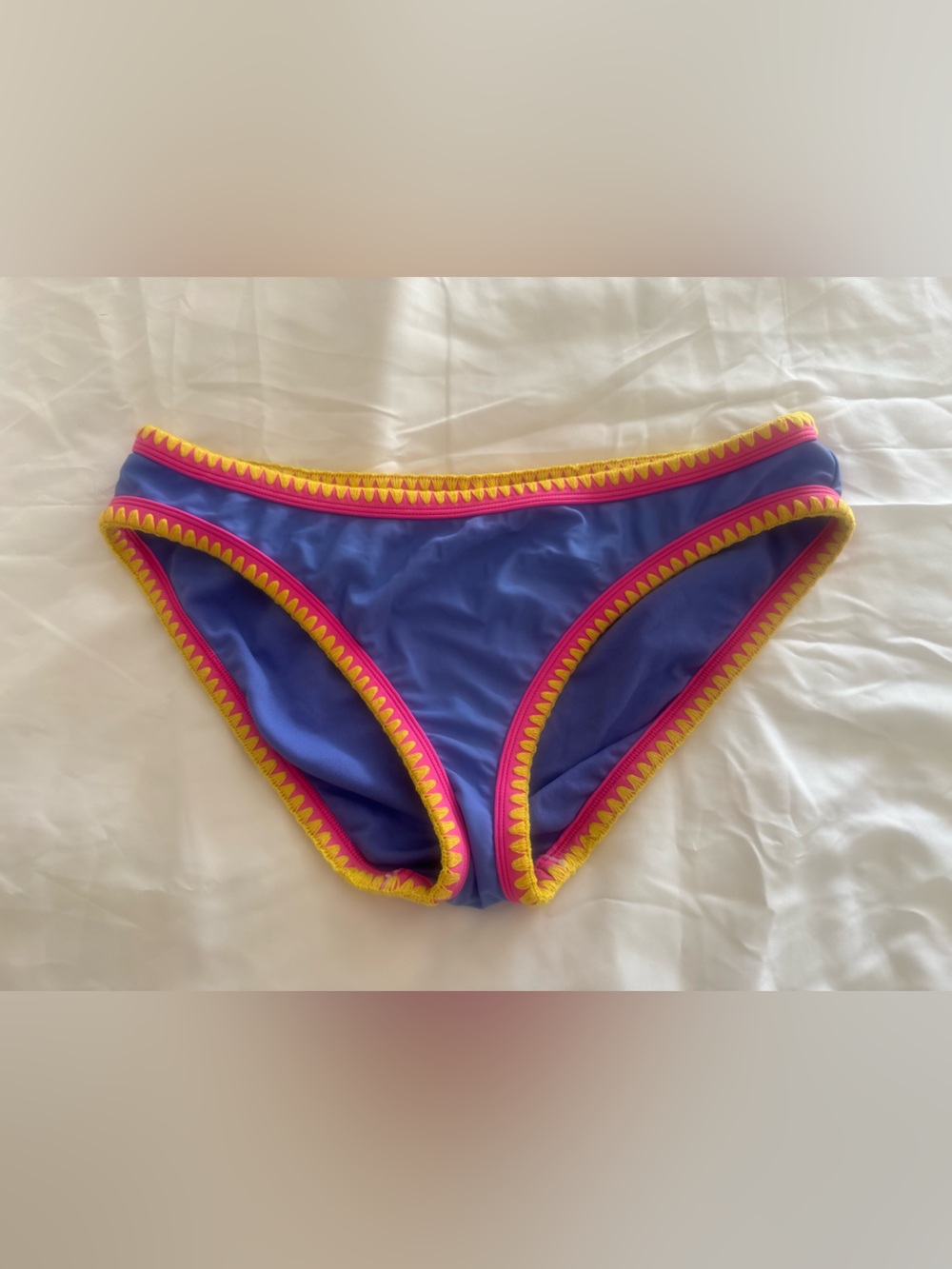 Kids Purple Swim Briefs with Pink & Yellow Trim